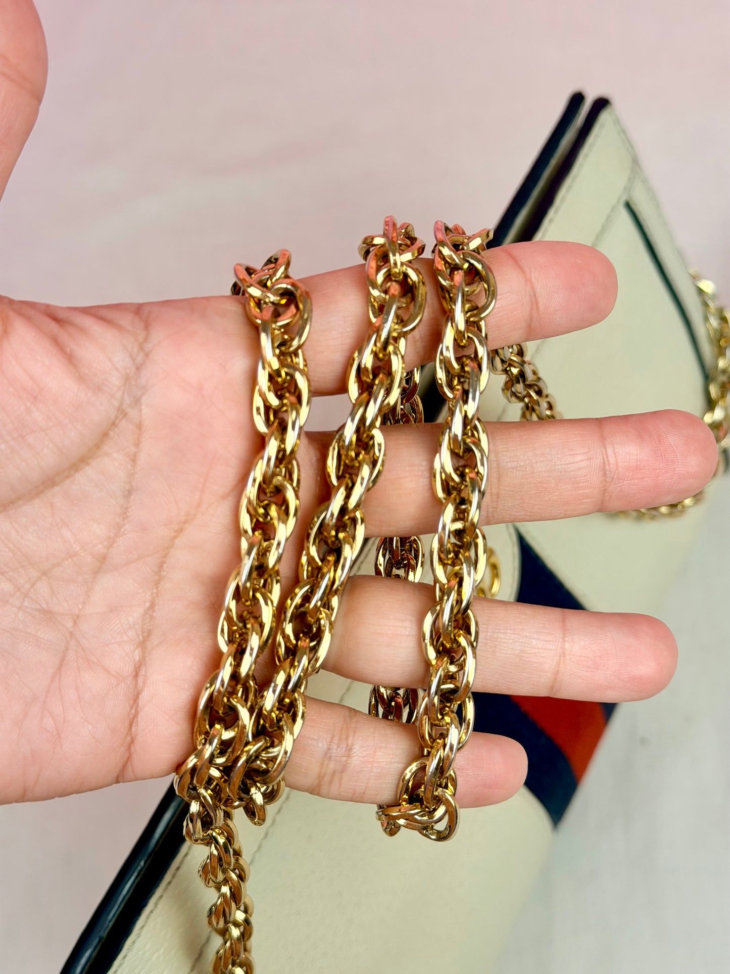 Cream Gucci Ophedia Chain Shoulder Bag