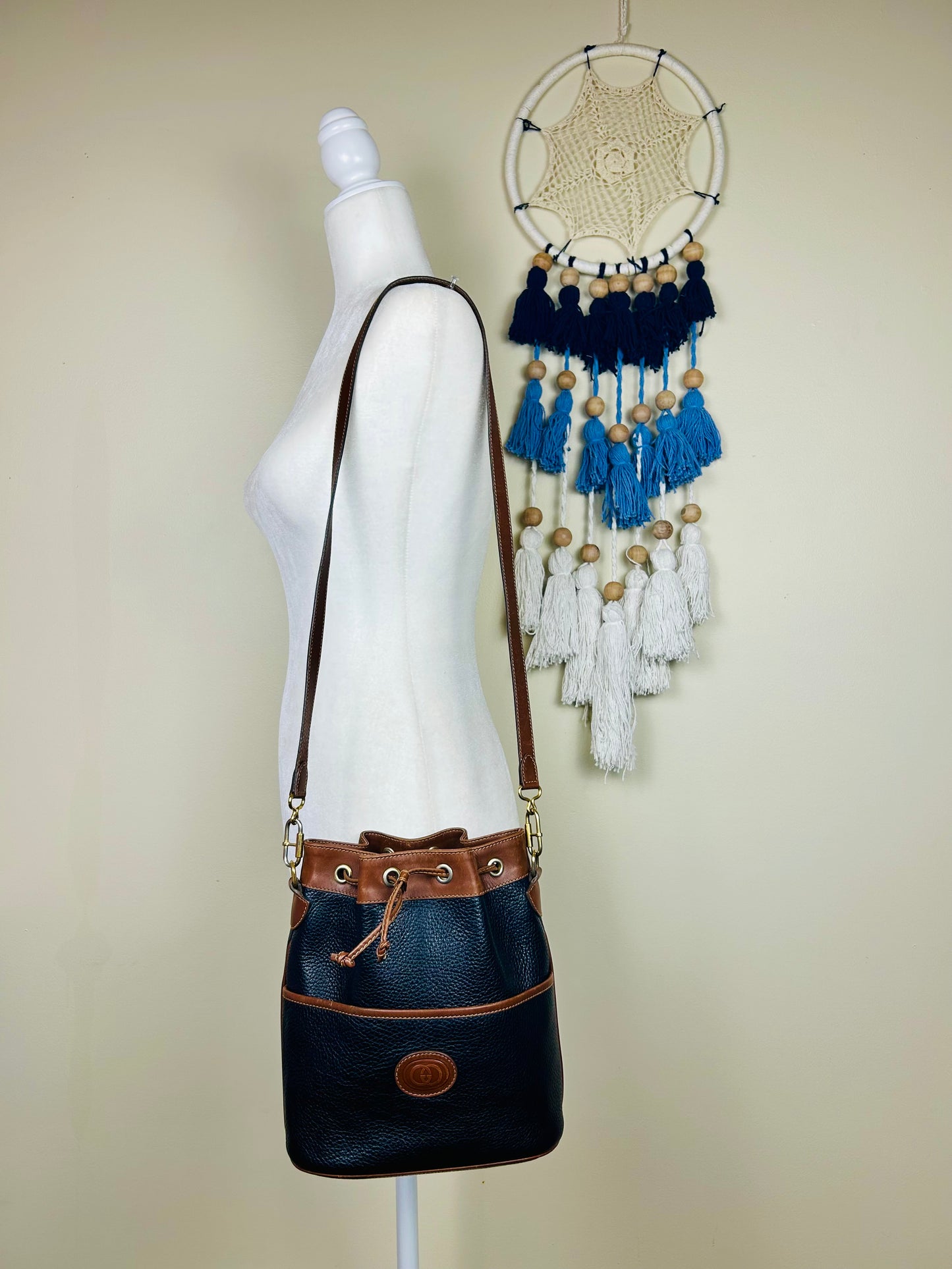 Gucci Black Leather Bucket