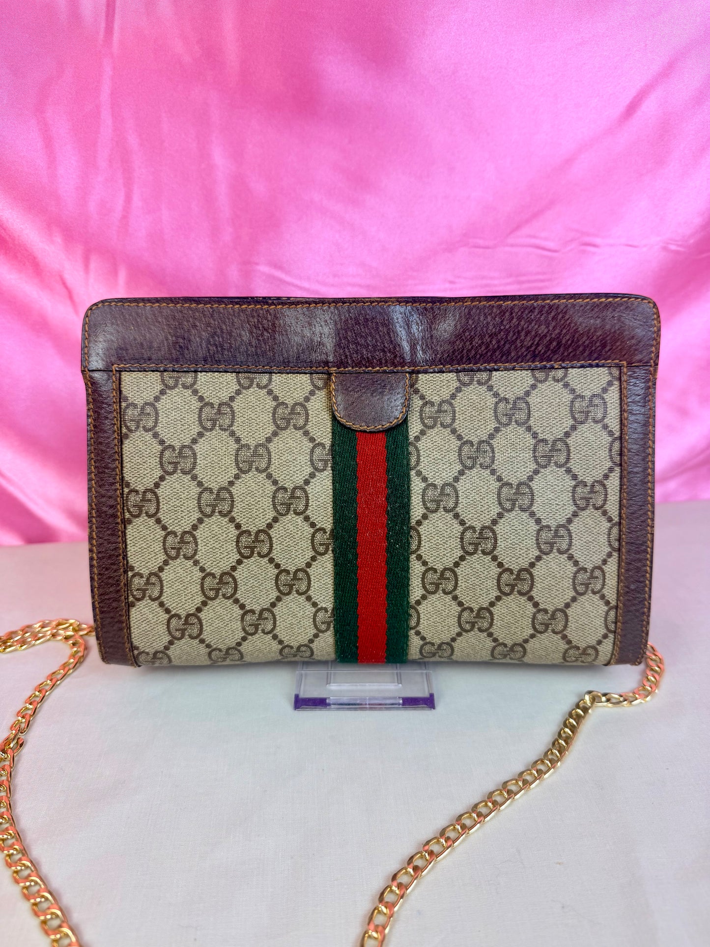Small Sherry Line Clutch on Chain