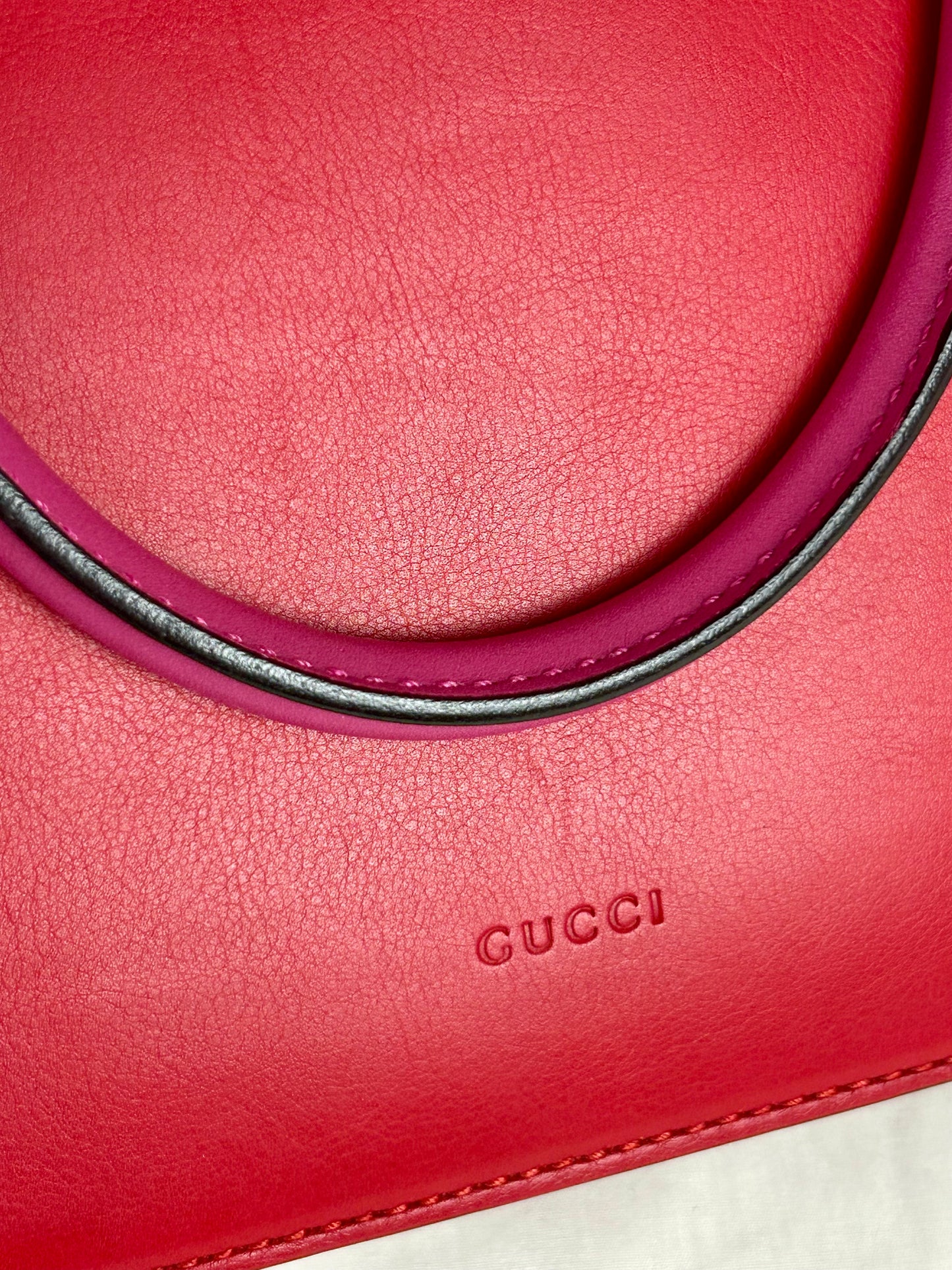 Gucci Red and Pink Open Top Tote
