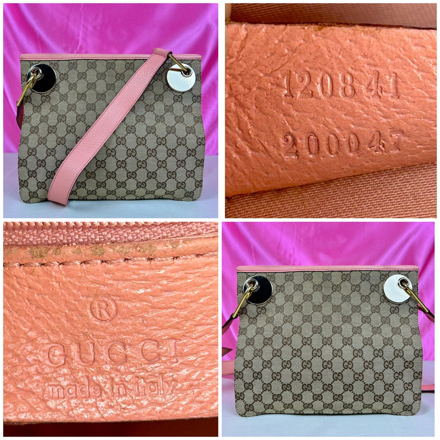 Gucci Pink Strap Supreme Crossbody