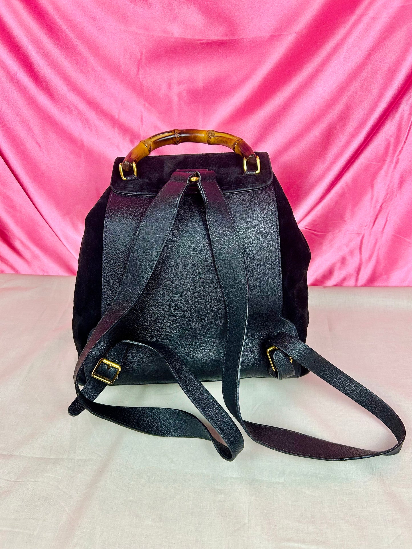 Black Gucci Bamboo Backpack