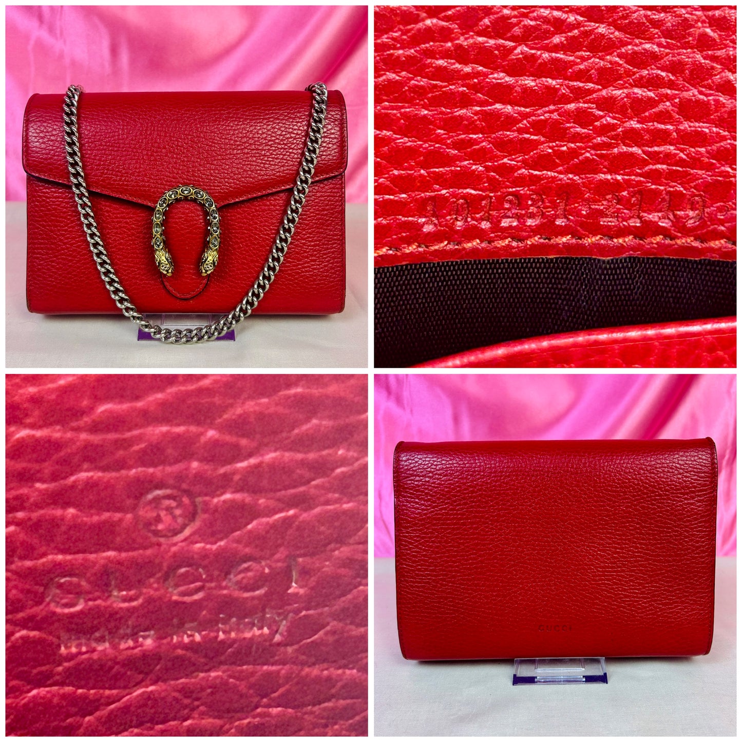 Gucci Red Dionysus Mini Chain Wallet