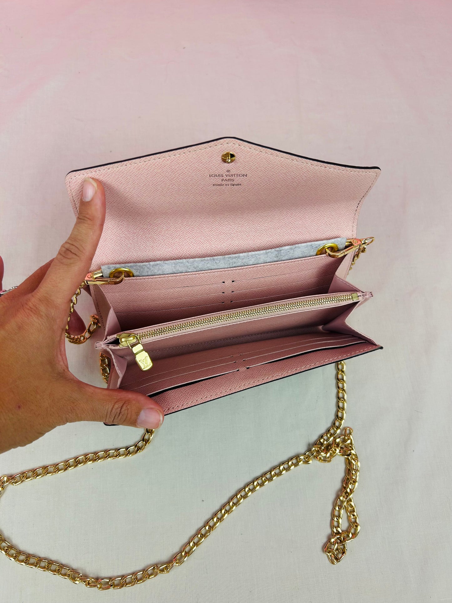 Sarah Wallet NM in Monogram/Rose