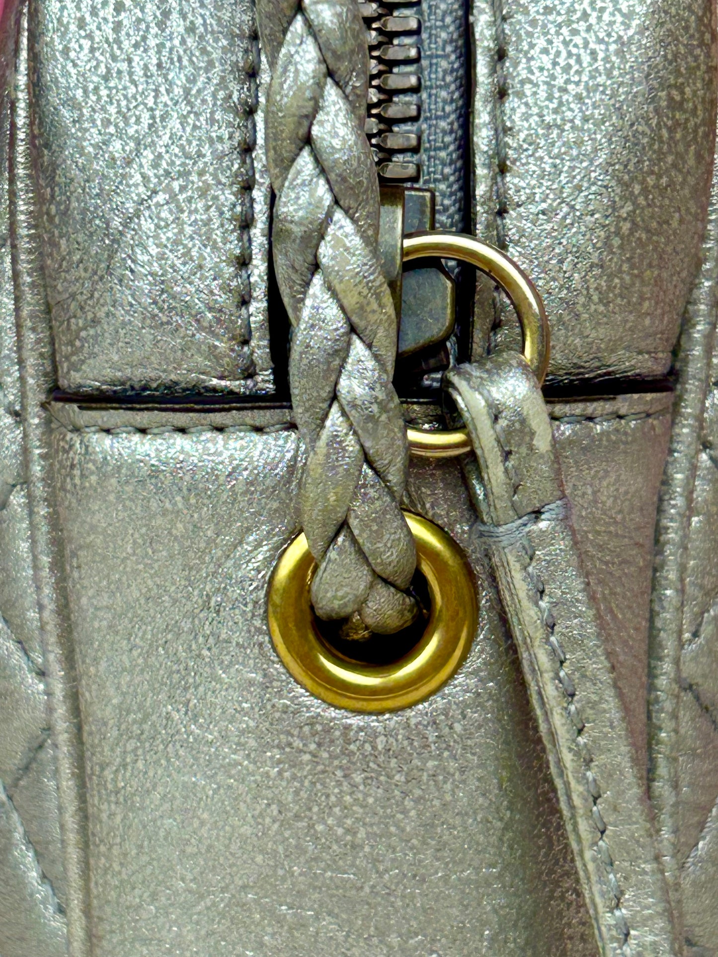 Silver Gucci Napa Trapuntata Crossbody