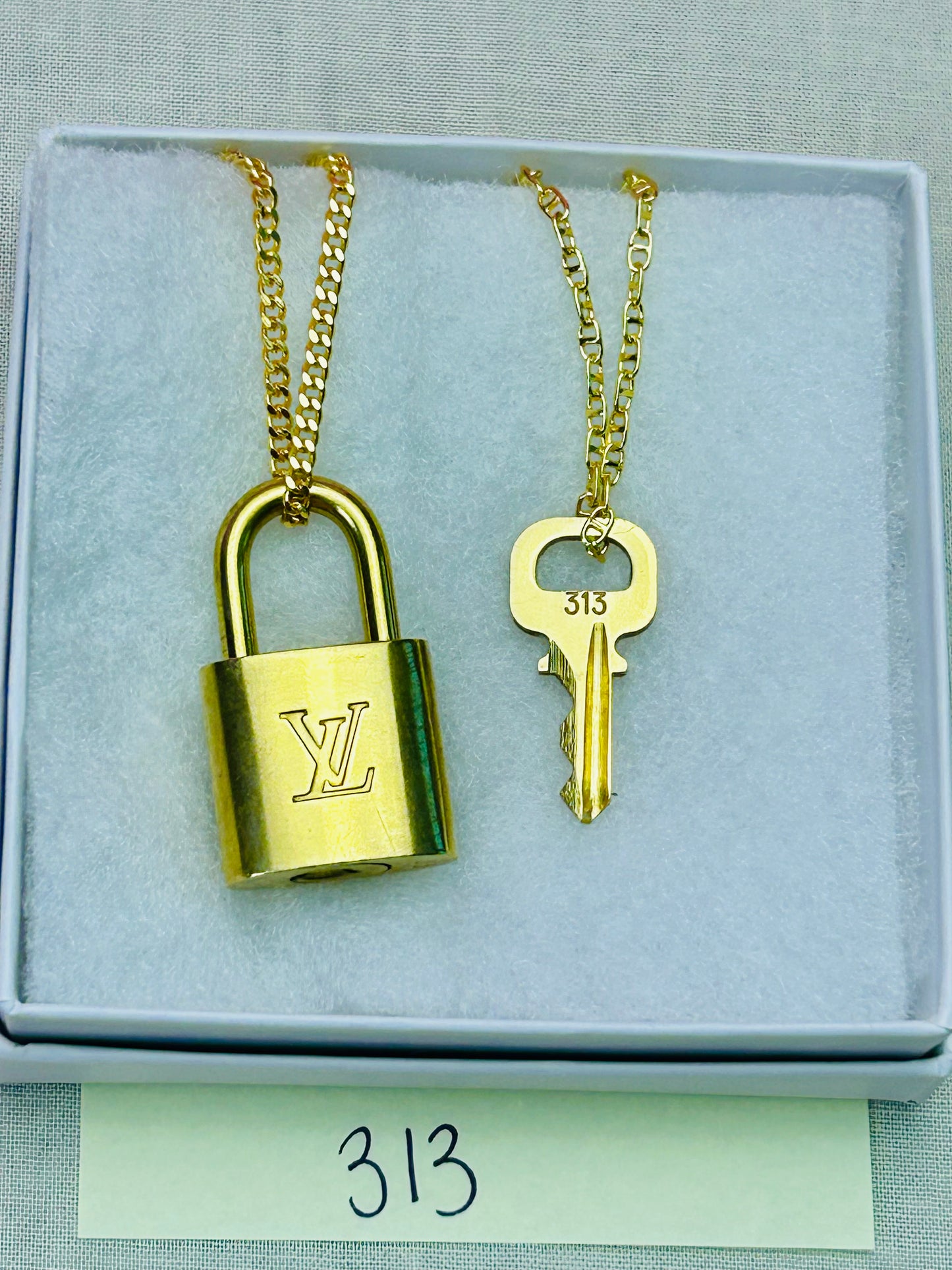 Lock and Key Necklace Set