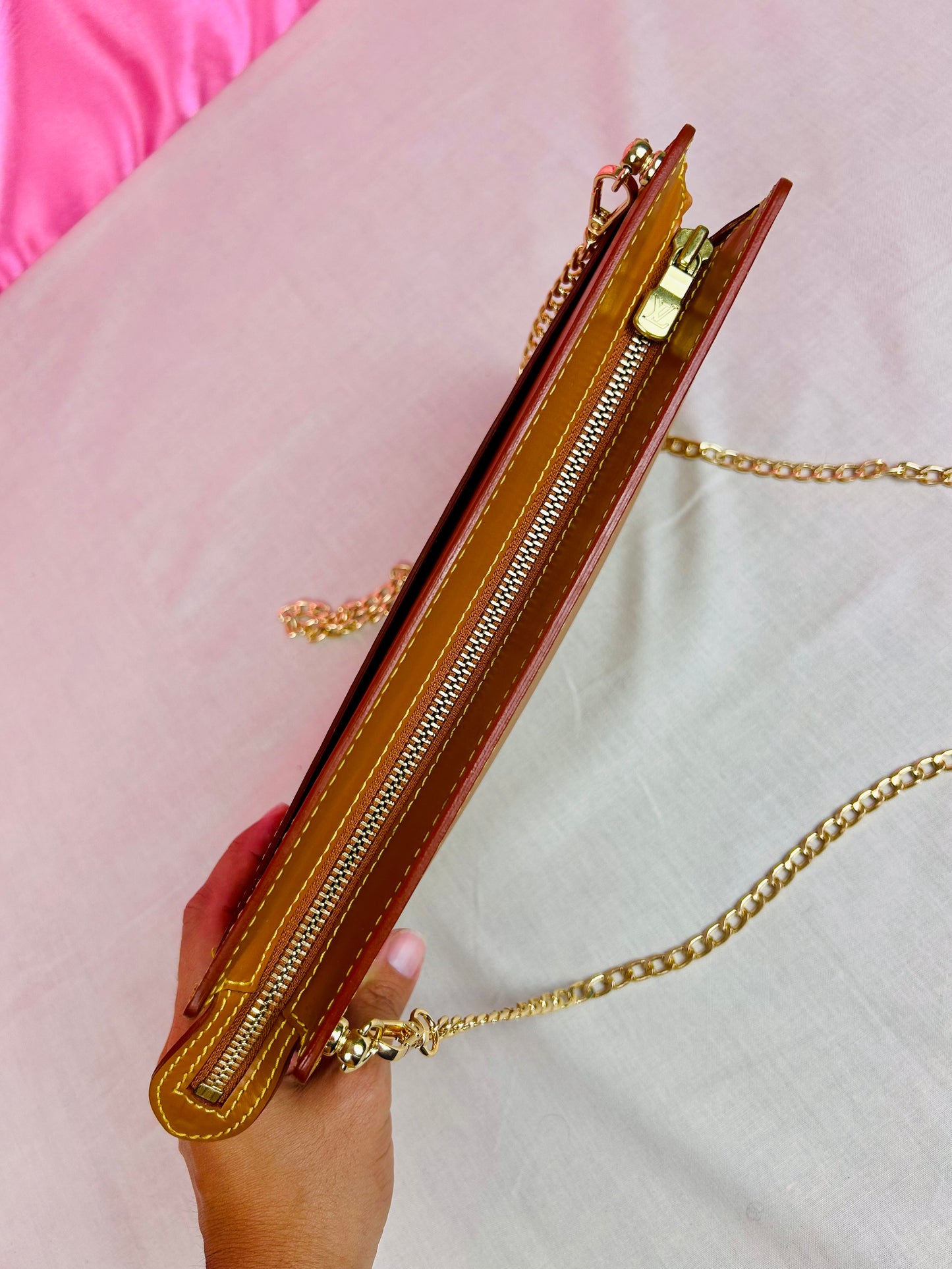 Homme clutch converted crossbody in Tan Epi Leather