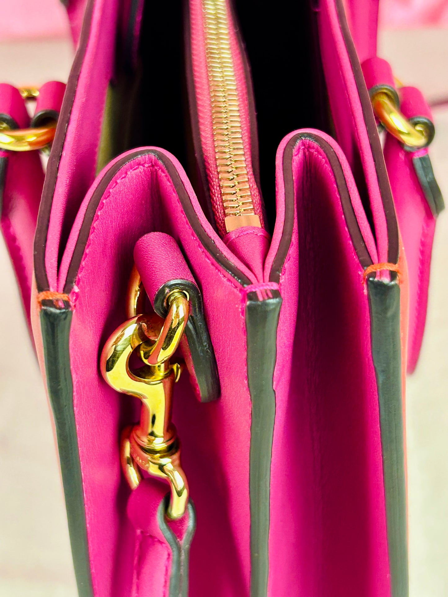 Gucci Red and Pink Open Top Tote