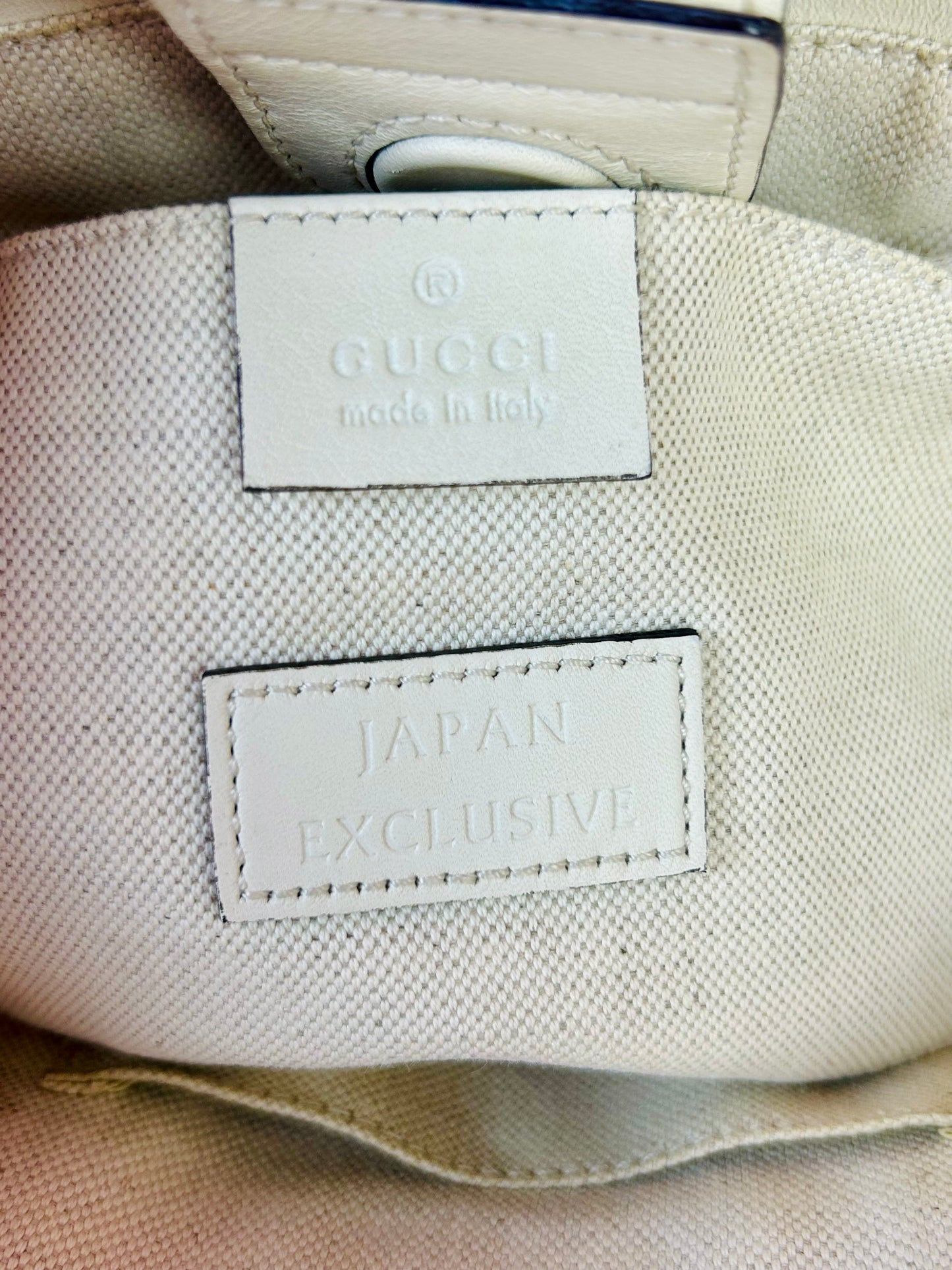 Small White Gucci Ribbon Tote