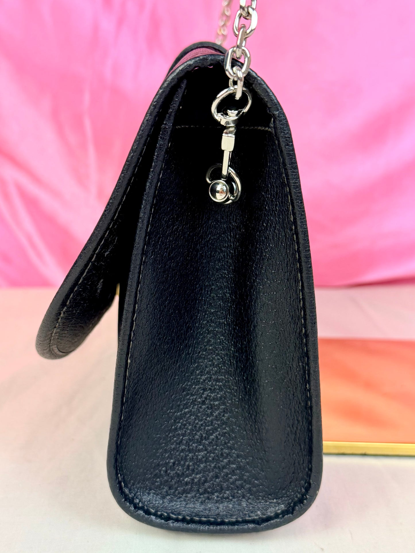 Black Sherry Line Clutch on Chain