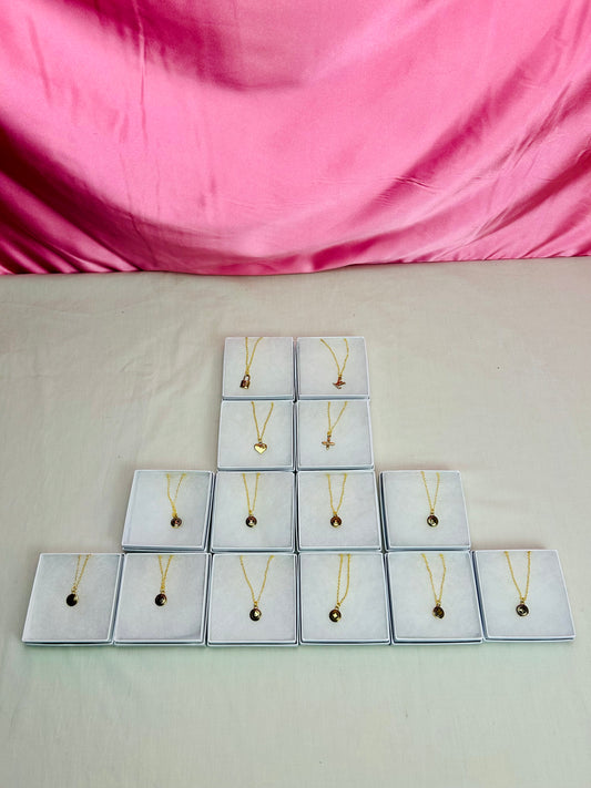 Brown Pastilles Charm Necklace