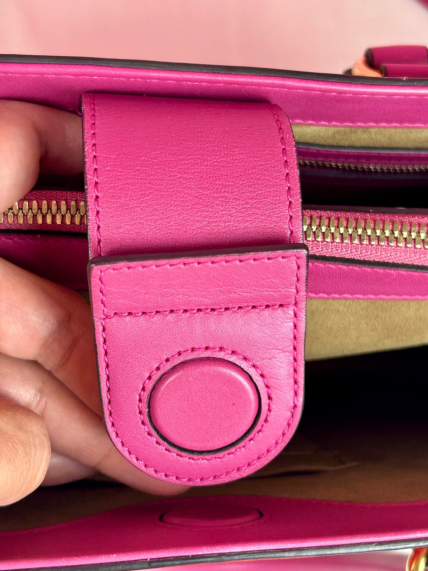 Gucci Red and Pink Open Top Tote