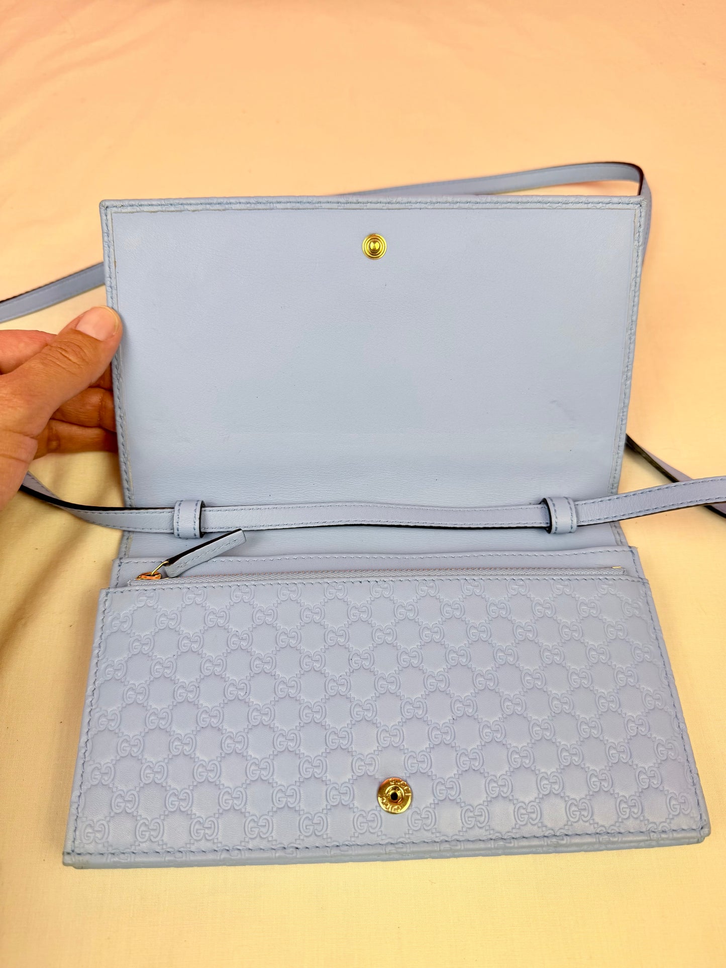 Blue Microguccimissia Wallet on Strap