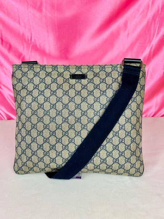 Large Navy Gucci Supreme Crossbody