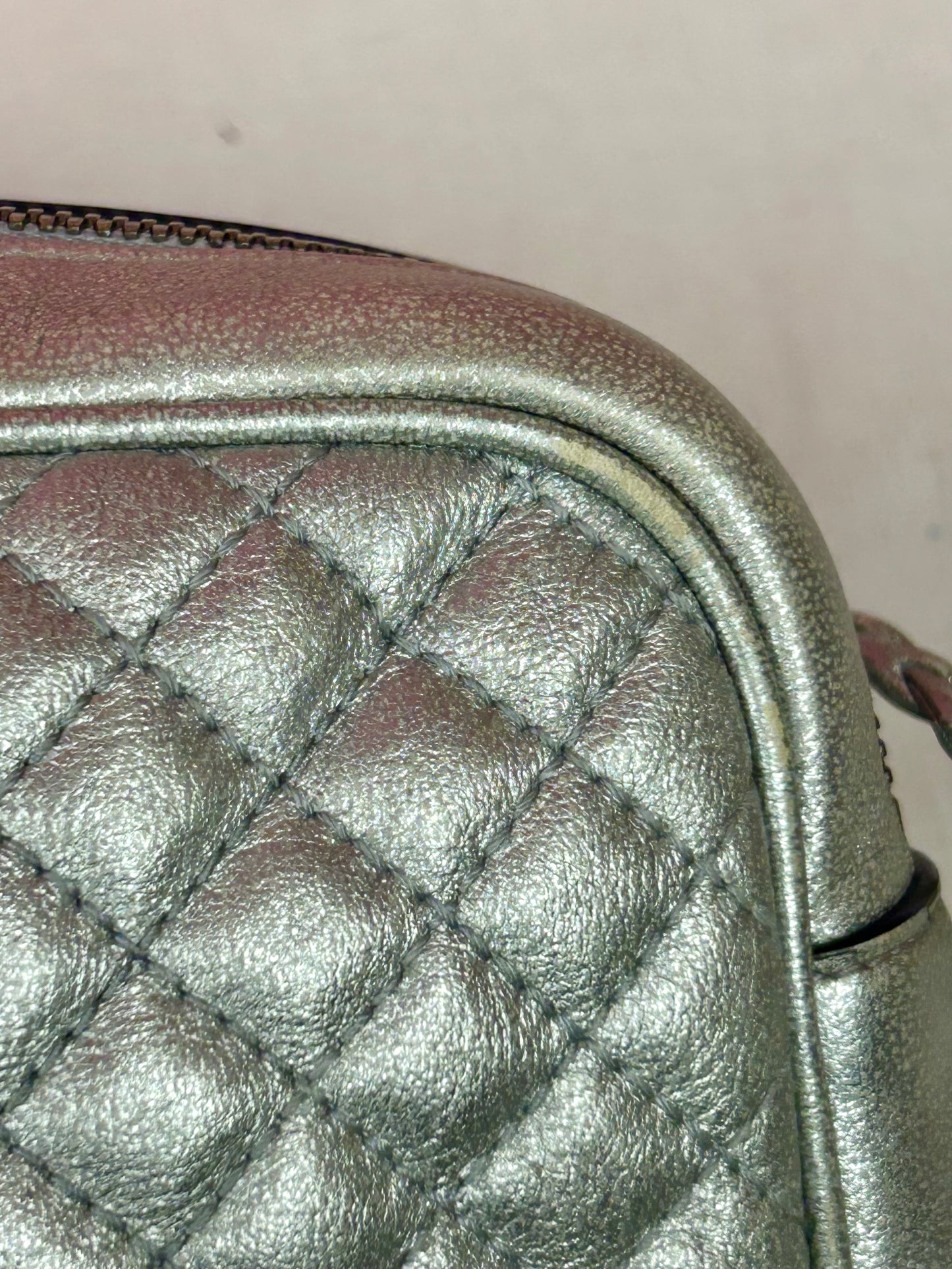 Silver Gucci Napa Trapuntata Crossbody