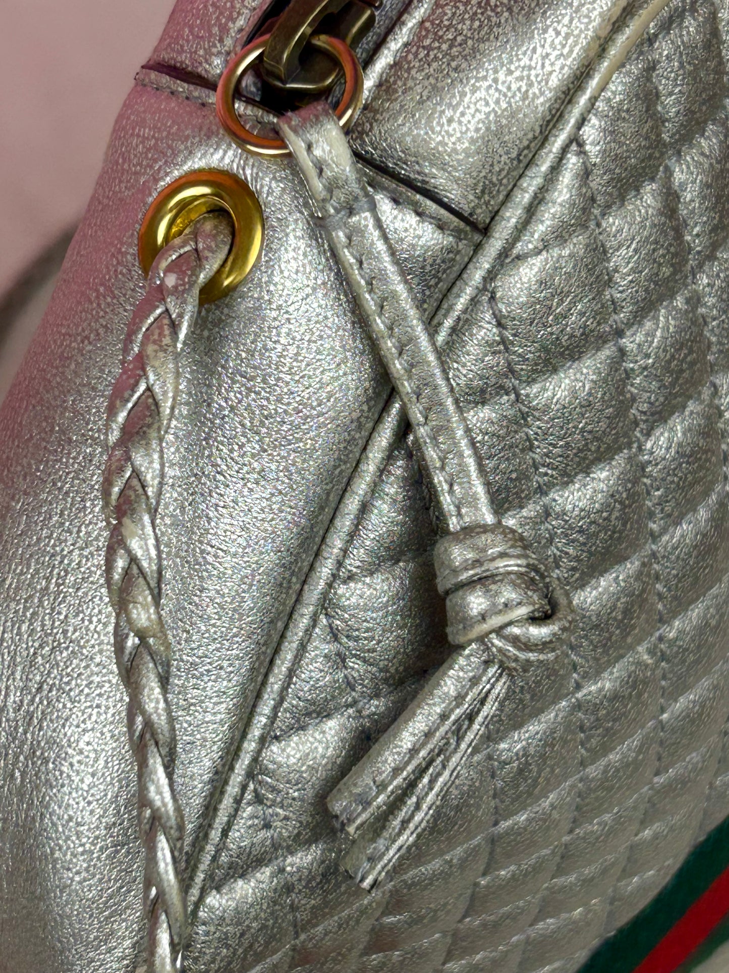 Silver Gucci Napa Trapuntata Crossbody