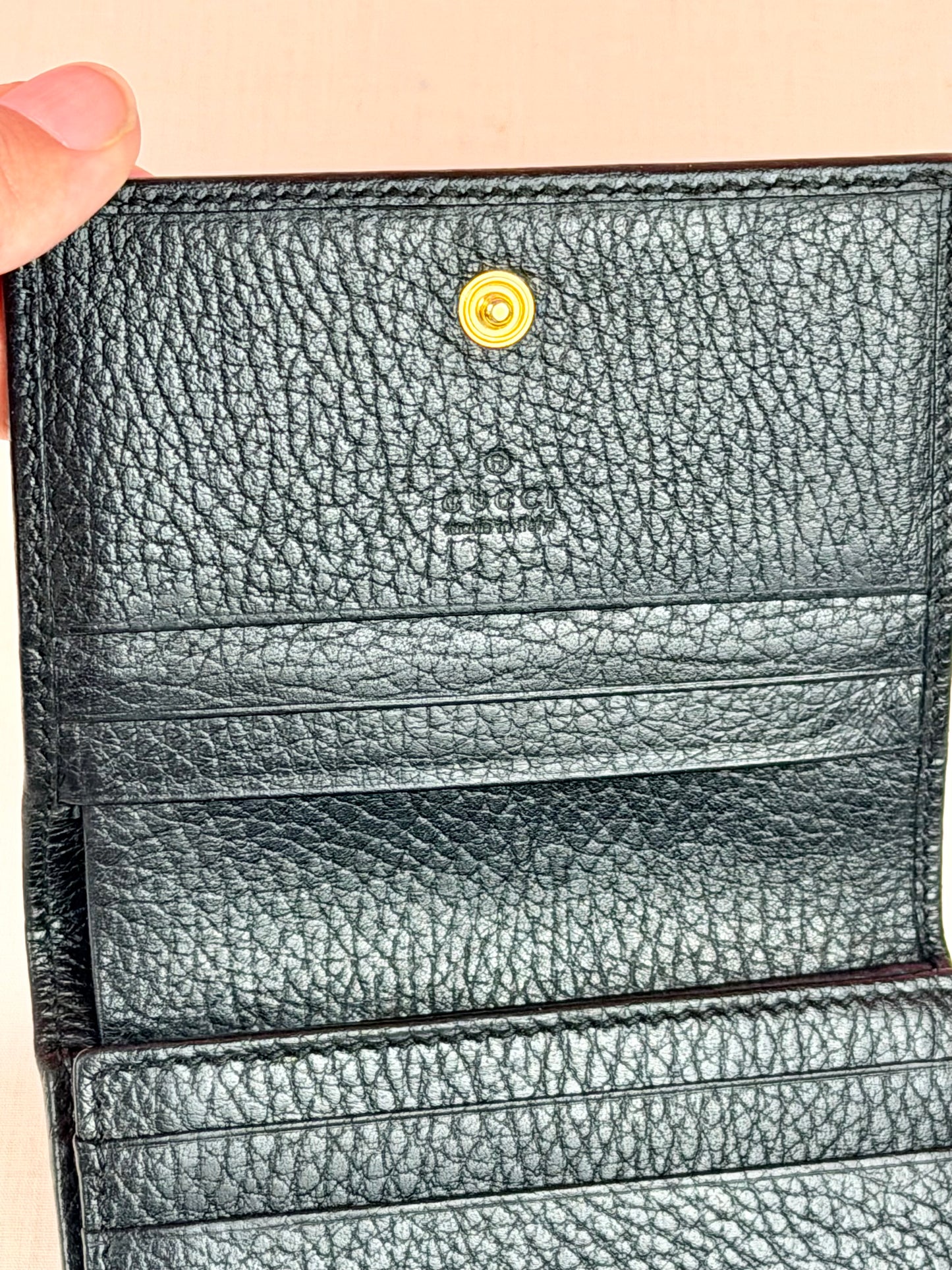 Black Gucci Compact Wallet
