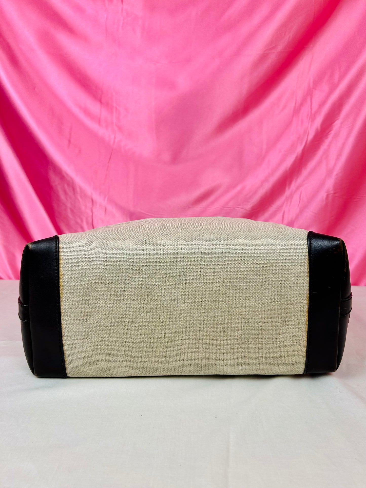 Brown and Linen Gucci Tote and Pouch