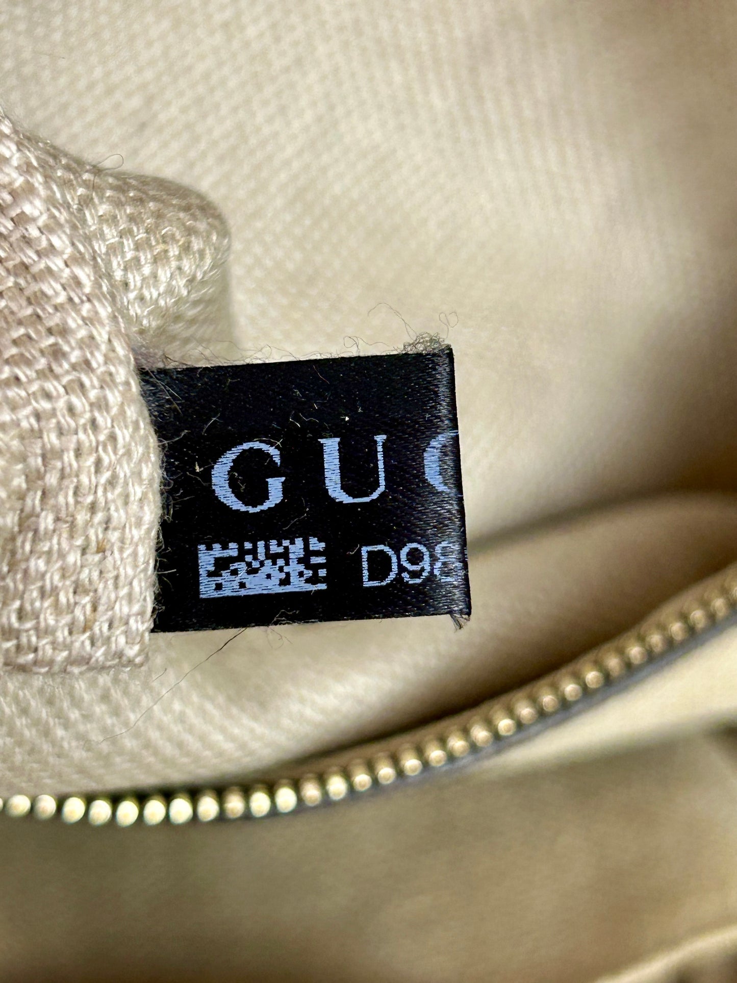 Brown and Linen Gucci Tote and Pouch