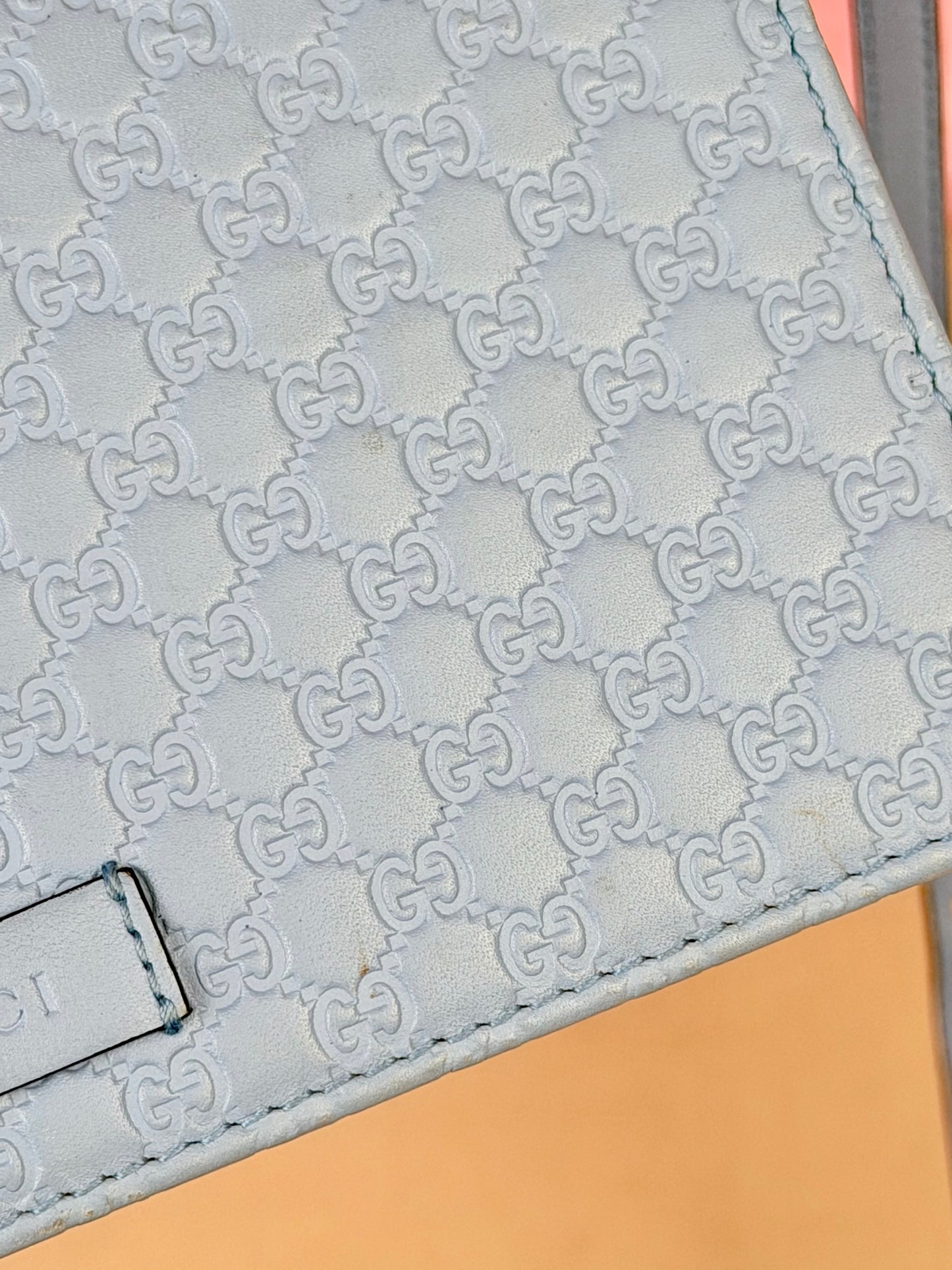 Blue Microguccimissia Wallet on Strap