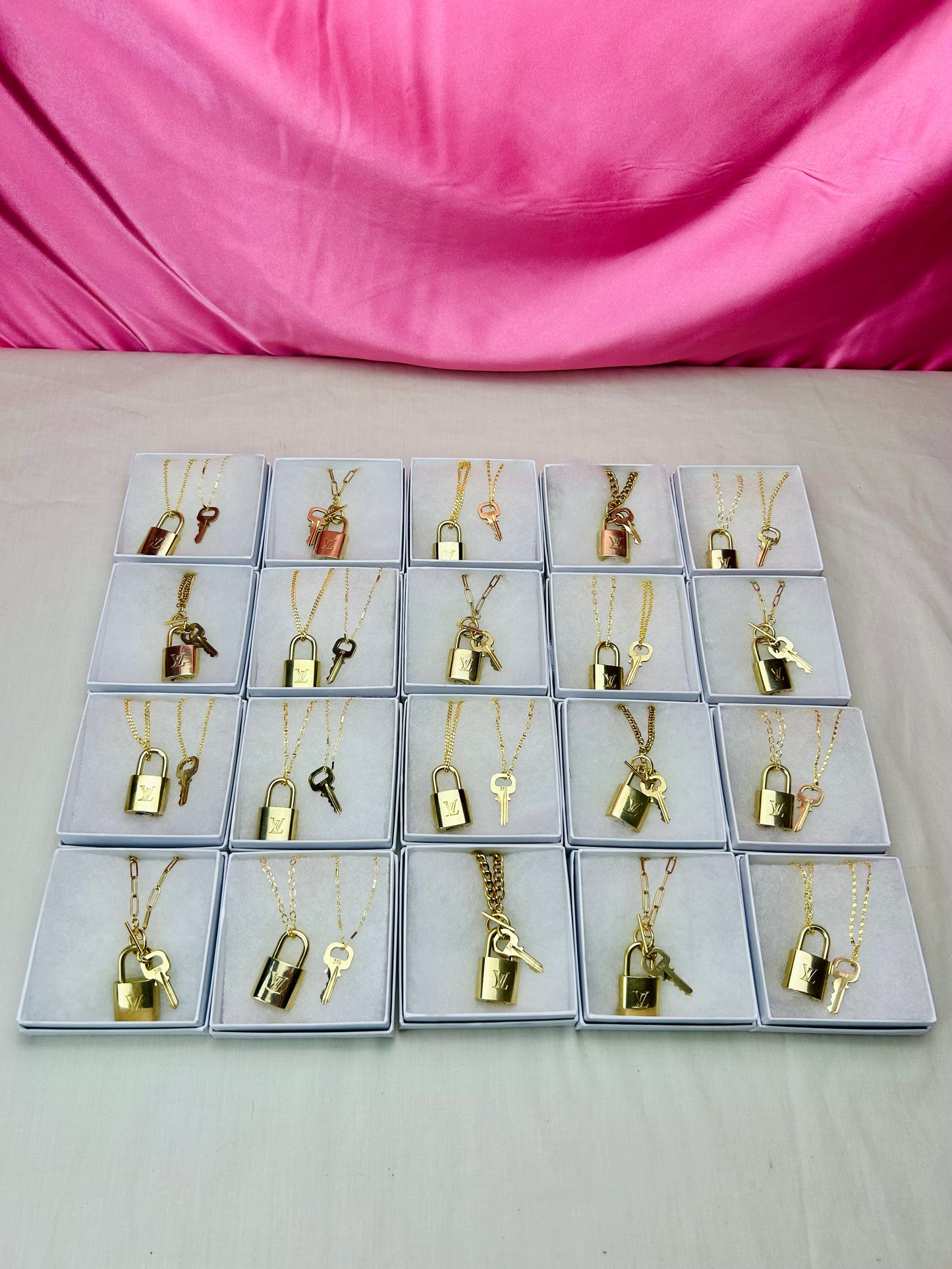 Lock and Key Necklace Set (20)