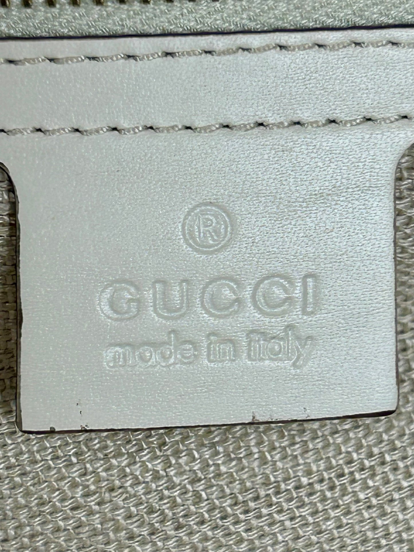 White and Linen Gucci Tote