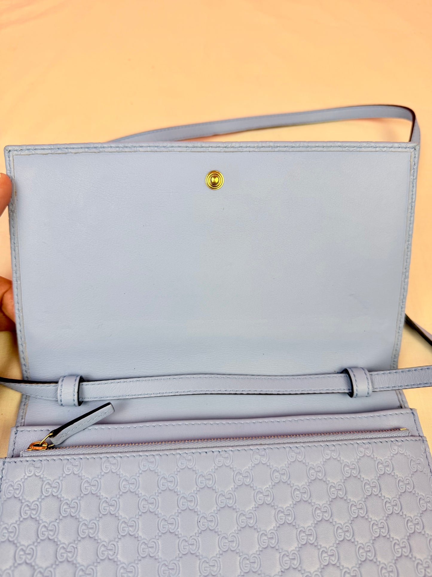Blue Microguccimissia Wallet on Strap