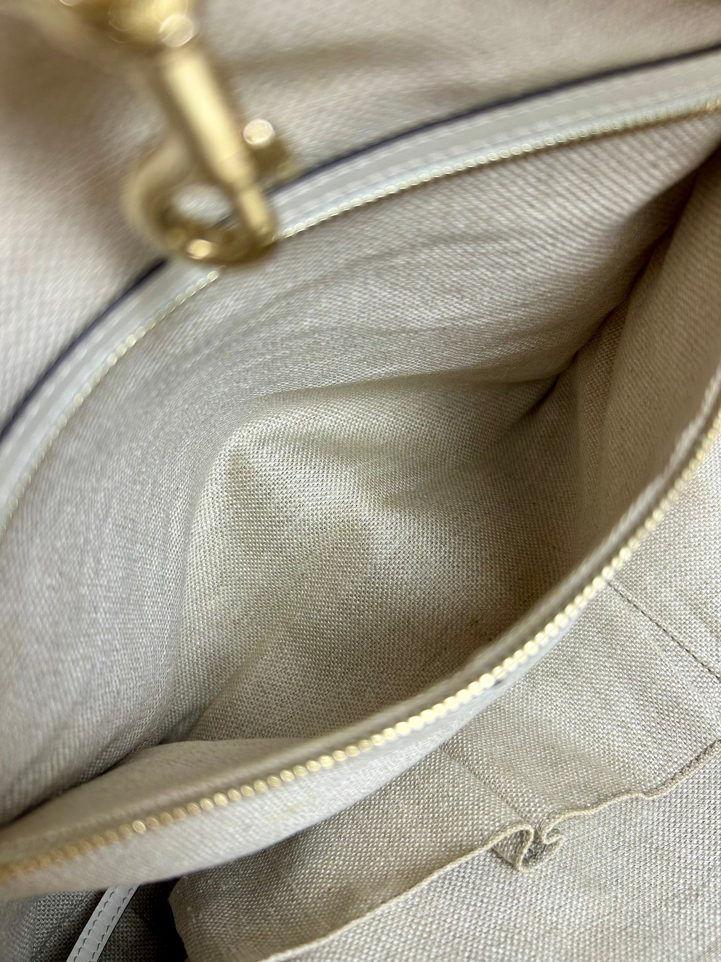 White and Linen Gucci Tote