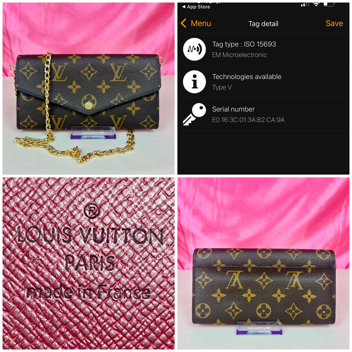 Sarah Wallet NM Monogram/Berry