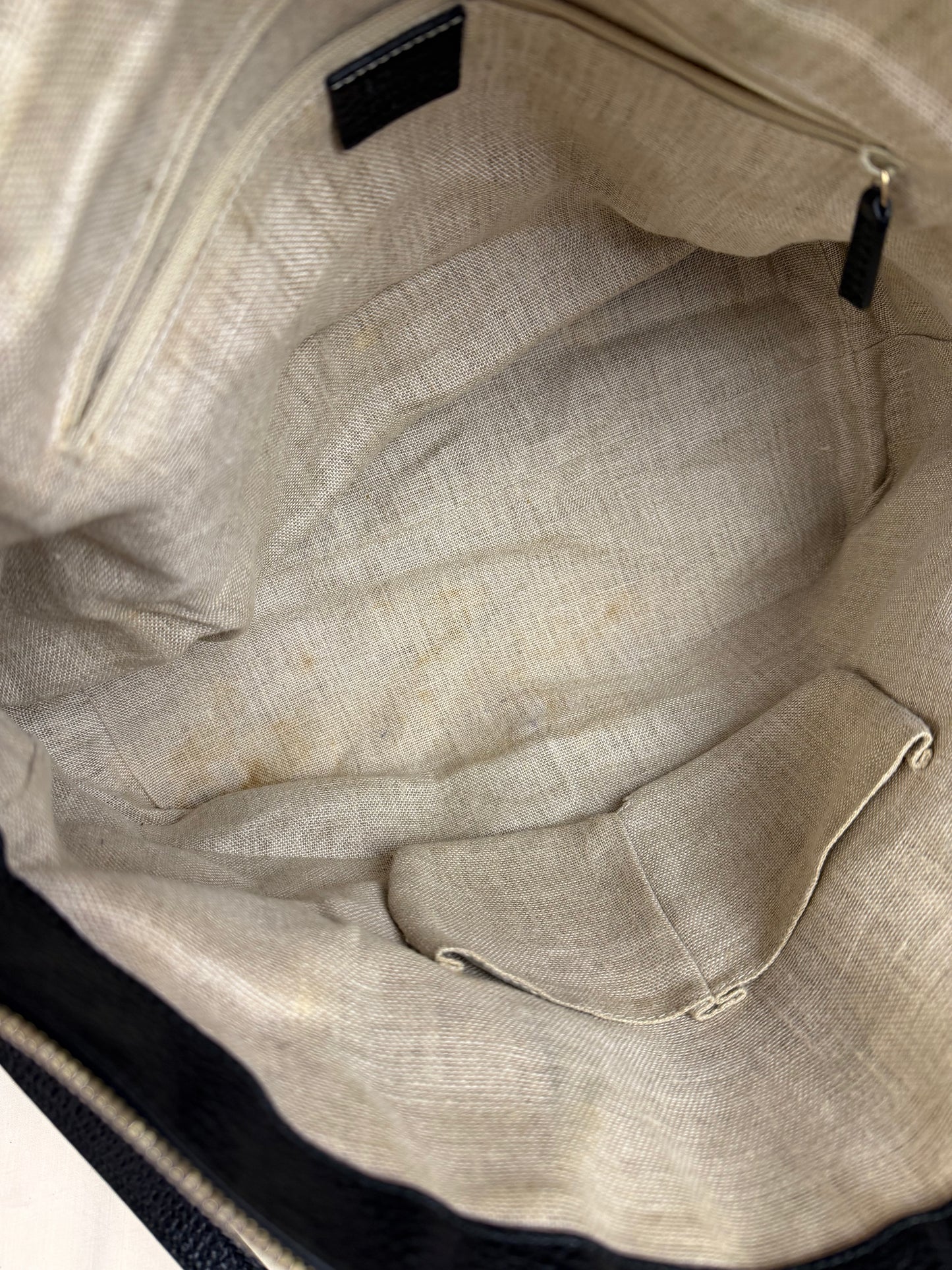 Black Gucci Dollar Calfskin Dome Satchel